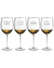Susquehanna Glass Crowns Set of 4 Wine Glasses