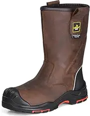 [SAFETOE] Work Boots for Men/Women Cow Leather Safety Boots 20 cm Composite Toe Anti-Nail Rubber Sole Industrial Construction Boots for Oil, Gas, Mine S3 ESD EU Size