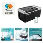 12 Volt Refrigerator, 19QT18L Compressor Electric Cooler APP Control, Car Fri...