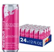24 PACK!Red Bull WHITE PEACH Summer Edition Energy Drink, 8.4 FL oz,2025 RARE!!!