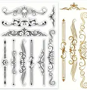 Decorative Scrolling Flourish Lines Rubber Stamps Stamp Scroll Border Underline