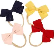 [COLLBATH] Pcs Girl Headband Bows Soft Cotton Linen Bow Headbands for Newborns Toddlers Gentle Elastic Hair Accessories for Girls