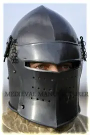 Medieval Black Barbute Knights Templar Crusader Armour Helmet Handmade Gift