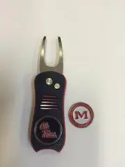 Mississippi Rebels Switchblade Divot Tool, BONUS Marker, NEW