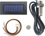DIGITEN 4 Digital LED Tachometer RPM Speed Meter+Hall Proximity Switch Sensor NPN Blue