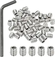 uxcell 1/4-20x5/16 Internal Hex Socket Set Grub Screws, 50 Pcs 304 Stainless Steel Cup Point Set Screw with Hex Key Wrench for Door Handles Bathroom Fixtures
