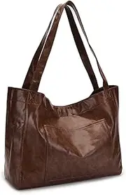 [NICOLE & DORIS] Large Shoulder Bags for Women Casual Tote Bag Soft Leather PU Shopping Bag Travel Handbag Work Bag Hobo Bags