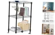 MZG 3 Tier Shelf Metal Storage 3 tier, 11.8" D x 17.7" W x 29.8" H Black