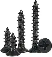 100pcs M4 /M5 Black Carbon Steel Cross Flat Countersunk Head Self-Tapping Mini Screw(18mm x100pcs,M5)