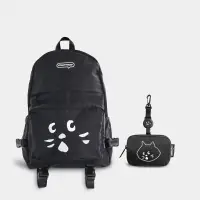 在飛比找蝦皮購物優惠-日本新款NYA驚訝貓男女學生可愛書包後背包二件套大號運動背包