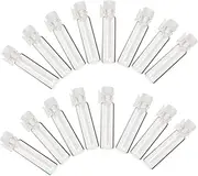 VICASKY 100pcs Mini Glass Vials with Plastic Rod Caps Refillable Travel Bottles for Essential Oils Liquids Leak Portable Bottles for DIY Fragrance