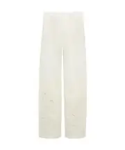 Elastic waist casual pants 3 White
