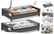 Under Bed Storage with Wheels, 2Pack Under Bed Storage 2 Pack Hemp Grey