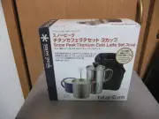 One-Of-A-Kind Discontinued/Snow Peak Titanium Cafe Latte Set 3 Cups Cs-110 Snow