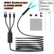 3in1 USB Endoscopic Stethoscope For Iphone IOS Android Cars Inspection 1080P Len