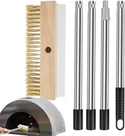 Pizza Stone Cleaner,Pizza Stone Cleaning Brush 58.66 Inches | Commercial Cooking Supply Heat-Resistant Barbecue Grill Clean Tool with Scraper for Barbecue Women Men