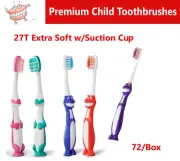 Dental Kid Child Toothbrush 27T Extra Soft w/Suction Cup Patient Give out, 72/cs