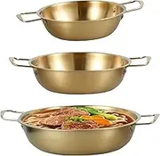 Set of 3 Korean Ramen Noodle Pot with Handle, Stainless Steel Korean Ramen Cooking Pot, Rustproof Ramen Pot, Fast Heating Everyday Pan, Korean Small Saucepan Stockpot for Soup，Size 7", 8.6", 10.2"