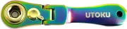 UTOKU 1/4 Inch Ratchet Wrench and Bit Driver, 72-Tooth Reversible Ratchet, 5 Degree, Mini 1/4 Ratchet Drive, Flexible Head Wrench, CR-V Steel Quarter Inch Small Ratchet Wrench (Titanium Plated)