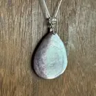 Beautiful Lepidolite Teardrop Pendant with S925 Silver Bail - Natural Gemstone