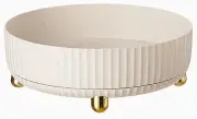 360° Rotating Storage Rack, Kitchen Cabinet Condiment Storage Tray, Multifunctional Turntable Cosmetic Fruit Storage Rack, Suitable for Kitchen Cabinet Dressing Table, White