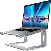 [SOUNDANCE] Aluminum Laptop Stand for Desk Compatible with Mac MacBook Pro Air Apple Notebook, Portable Holder Ergonomic Elevator Metal Riser for 10 to 15.6 inch PC Desktop Computer, LS1 Silver