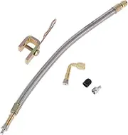 X AUTOHAUX 1 Set 90 Degree Copper Tire Valve Extension with Flexible Stainless Steel 300mm Tyre Valve Inflation Adapter for Car Motorcycle RV Truck Bike