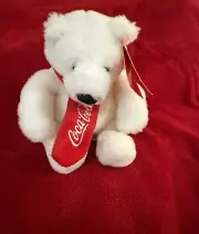 Coca Cola 2010 Polar Bear Christmas Polar Bear With Scarf Stuffed Original Tags