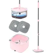Square Spin Mop & Bucket Smart Floor Mop with Separate Compartments for Clean...