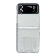 Hidden Kickstand Clear Phone Case For Samsung Galaxy Z Flip4 5g, Hard Pc Folding Phone Cover