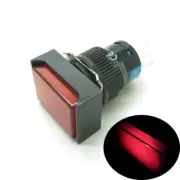 5 × Red 16mm Push Button Switch Momentary Rectangle With DC12V LED Light NO NC