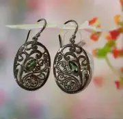 Vera Wolf Peridot Earrings Set In Sterling Silver