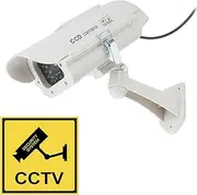 Aexit (Electronic security) CCTV Dummy Realistic Looking Security Camera Red LED Light Warning Solar (74ry321qf375) Energy Powered