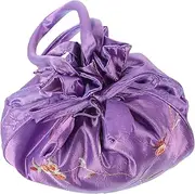 [WESIEVYA] Ladies Purse Wallet Small Travel Makeup Bag Decorative Drawstring Purse Women's Handbag Portable Straw Purses