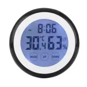 Digital Thermometer Hygrometer Clock, Temperature Humidity Monitor Alarm Cloc...