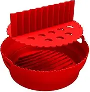 WAZIJ Air Fryer Silicone Liners 8.5Inch for 5 to 8 Qt Reusable with Divider Foldable Air Fryer Silicone Pot Non-Stick,A