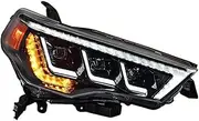 Headlight Assembly Compatible with TY 4RUNNER 2014-2020 LED DRL LED Dual Beam Lens LED Sequential Turn Signal