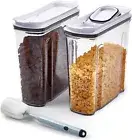 Cereal Containers Storage Set Airtight Food with Lid 4L/135.2oz 2PCS BPA-FREE