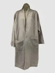 $350 Eileen Fisher Women's Gray Cozy Open Front Duster Wool-Blend Coat Size L
