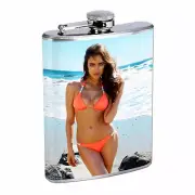 Brazilian Pin Up Girls D4 Flask 8oz Stainless Steel Hip Drinking Whiskey
