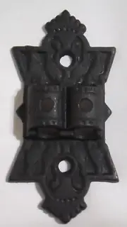 NEW 5" LARGE DOUBLE BLACK CAST IRON BRACKET LAMP WALL HANGER HINGE #BR930