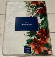 Villeroy & Boch Poinsettia Rectangle Oblong Tablecloth Christmas Foliage 60 x 84