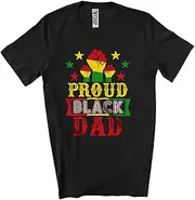 [Generic] Proud Black Dad; Awesome Juneteenth Month Strong Hand Black Afro African; Family Group Unisex T-Shirt