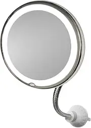 My Flexible Mirror 10x Magnification 7” Make Up Round Vanity Flexible Mirror for Home, Bathroom use with Super Strong Suction Cups As Seen On TV