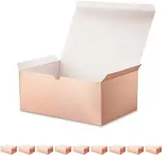 ROSEGLD 10 Gift Boxes 9.5x6.5x4 Inches Premium Gift Boxes Bridesmaid Proposal Boxes, Gift Boxes with Lids for Light Weight Gifts, Embossing Finished Paper Gift Boxes Rose Gold