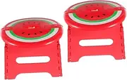 Happyyami 2pcs Outdoor Folding Stool Plastic Kids Stool Safe for Children for Kitchen Camping