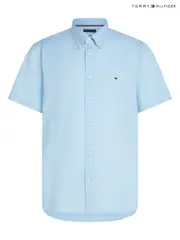 Tommy Hilfiger Blue Core Flex Poplin Shirt (W67036) | $150