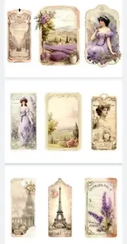 French Tags Junk Journal Scrapbook USA Seller Embellishments
