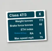 Fridge Magnet Data Panel British Rail Class 47 47/3 - BR Blue Diesel Locomotive