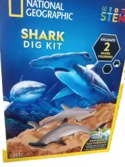 national geographic shark dig kit excavate 2 shark figurines